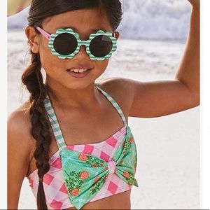 NWT Matilda Jane Pink and Green Floral Check Sandcastle Bikini Top- Todd…